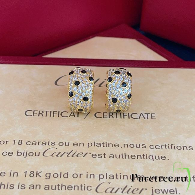 Cartier gold leopard print earrings - 1