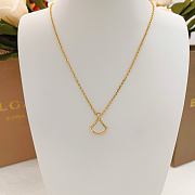 Bvlgari gold and white mother-of-pearl fan necklace - 1