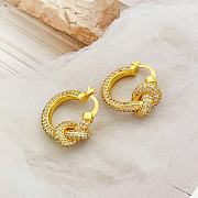 Tiffany Knot Pavé Hoop Earrings Gold - 4