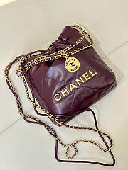 CHANEL 22 Shiny Calfskin Mini size Burgundy - 4