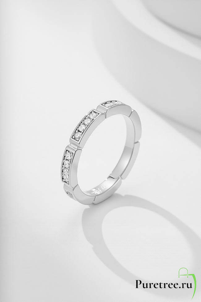 Cartier Maillon Panthère wedding band half-paved silver - 1