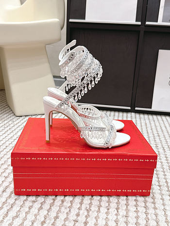 René Caovilla Chandelier Ivory Sandal 7.5 cm