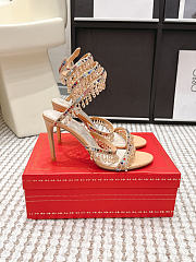 René Caovilla Chandelier Nude Crystal Sandal 7.5 cm - 1