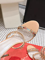 René Caovilla Chandelier Nude Crystal Sandal 7.5 cm - 6