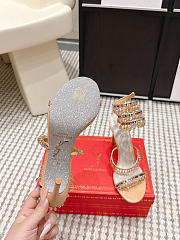 René Caovilla Chandelier Nude Crystal Sandal 7.5 cm - 3