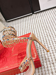René Caovilla Chandelier Nude Crystal Sandal 7.5 cm - 2