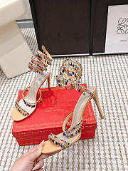 René Caovilla Chandelier Nude Rainbow Crystal Sandal 7.5 cm - 3