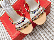 René Caovilla Chandelier Nude Rainbow Crystal Sandal 7.5 cm - 2