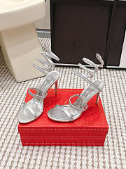 René Caovilla Cleo Silver Sandals 7.5 cm - 1