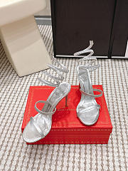 René Caovilla Cleo Silver Sandals 7.5 cm - 4