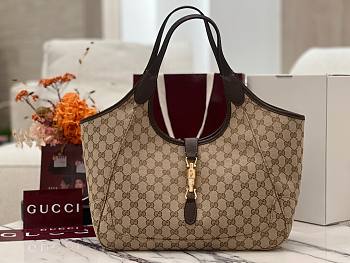 GUCCI | Mercato small tote bag sand and dark brown GG canvas