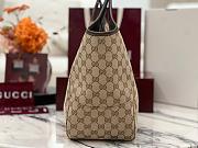 GUCCI | Mercato small tote bag sand and dark brown GG canvas - 6