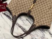 GUCCI | Mercato small tote bag sand and dark brown GG canvas - 5
