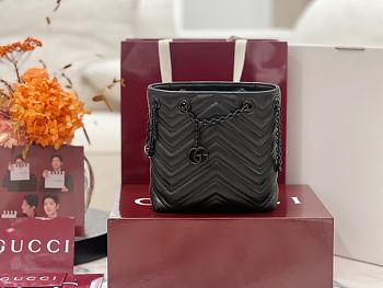 GUCCI | Marmont Nano Bucket bag in Light Black leather