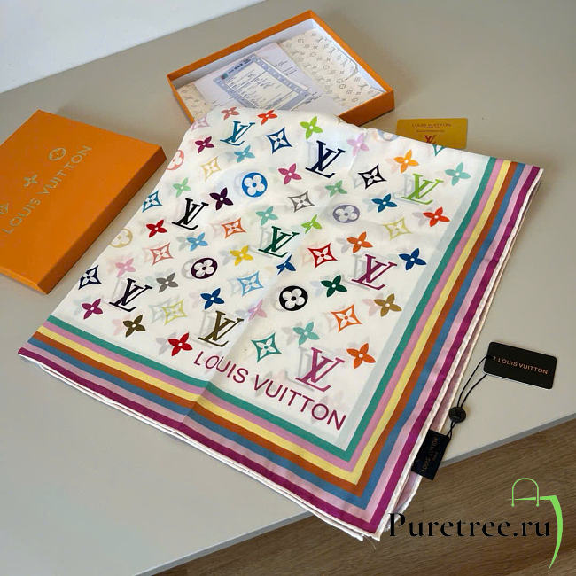 LV x TM Monogram Multicolor Square Silk Scarf 90 - 1
