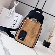 LOEWE | Flex sling in canvas and suede black/dark gold - 1