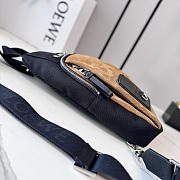 LOEWE | Flex sling in canvas and suede black/dark gold - 5