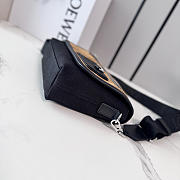 LOEWE | Mini Flex messenger in canvas and suede black/dark gold - 6