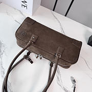 LOEWE | Amazona 31 debossed nubuck shoulder bag dark brown - 3