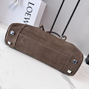 LOEWE | Amazona 31 debossed nubuck shoulder bag dark brown - 4