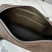 LOEWE | Amazona 31 debossed nubuck shoulder bag dark brown - 6