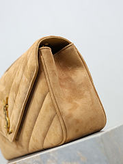 YSL | LouLou suede bag natural tan size 29x17x8 cm - 2