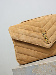 YSL | LouLou suede bag natural tan size 32x22x10 cm - 3