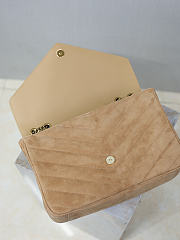 YSL | LouLou suede bag natural tan size 32x22x10 cm - 2