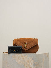 YSL | LouLou suede bag brown size 20x12x5 cm - 1
