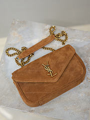 YSL | LouLou suede bag brown size 20x12x5 cm - 5