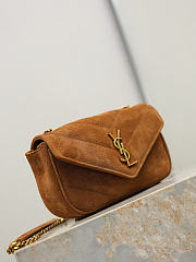 YSL | LouLou suede bag brown size 20x12x5 cm - 2