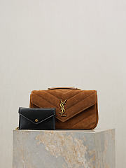 YSL | LouLou suede bag brown size 24x14x6 cm - 1