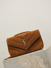 YSL | LouLou suede bag brown size 24x14x6 cm - 4