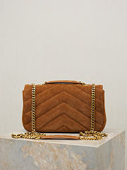 YSL | LouLou suede bag brown size 24x14x6 cm - 2