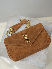 YSL | LouLou suede bag brown size 24x14x6 cm - 3