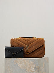 YSL | LouLou suede bag brown size 29x17x8 cm - 1