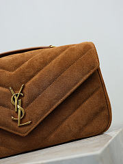 YSL | LouLou suede bag brown size 29x17x8 cm - 4