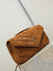 YSL | LouLou suede bag brown size 29x17x8 cm - 3