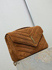 YSL | LouLou suede bag brown size 32x22x10 cm - 5