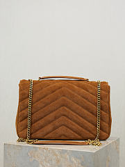 YSL | LouLou suede bag brown size 32x22x10 cm - 6