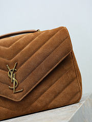 YSL | LouLou suede bag brown size 32x22x10 cm - 4