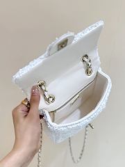 CHANEL | Timeless/Classique Chain glitter backpack white - 6