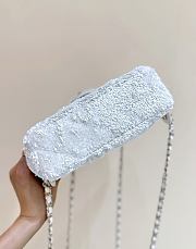 CHANEL | Timeless/Classique Chain glitter backpack white - 3