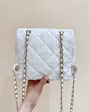 CHANEL | Timeless/Classique Chain glitter backpack white - 2