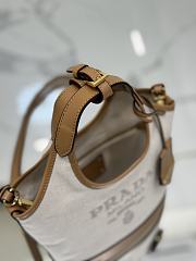 Prada Linen blend mini-buckle bag sizre 21x18x9 cm - 5