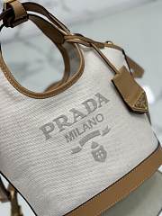 Prada Linen blend mini-buckle bag sizre 21x18x9 cm - 4