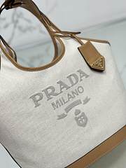 Prada Linen blend mini-buckle bag size 28x22.5x12.5 cm - 2