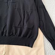 LOUIS VUITTON | Embossed Jacquard Knit Crew Neck Long Sleeve Black - 6