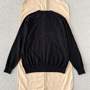 LOUIS VUITTON | Embossed Jacquard Knit Crew Neck Long Sleeve Black - 4