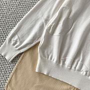 LOUIS VUITTON | Embossed Jacquard Knit Crew Neck Long Sleeve White - 4